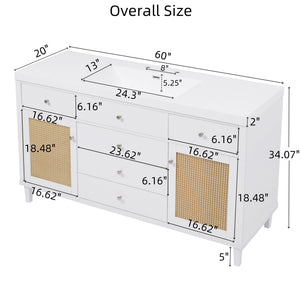 Bathroom Vanity With Sink, 5 Legs, Soft Close Drawers