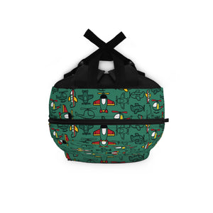 Kids Airplanes Green Backpack