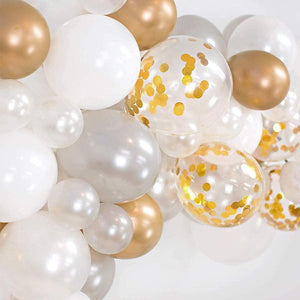 133pcs Confetti Gold Silver And White Balloon Arch Garland Kit For Bridal Baby Shower Wedding Birthday Graduation party Luxury Birthday Party Decoration