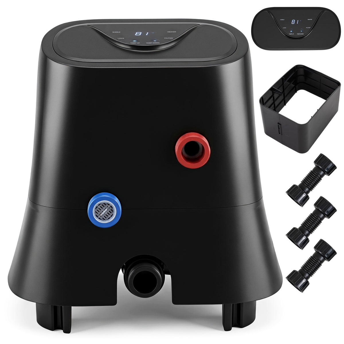 1350W Electric Heater Pump with Touch Panel and LED Display-Black