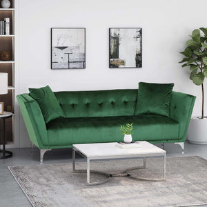 Comfy 3 Seat Sofa With Metal Legs, Modern For Living Room And Study - Emerald by Couch.com