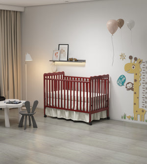 Crib 3 In 1 Convertible, Made Of Sustainable Pinewood, Non Toxic Finish, Comes With Locking Wheels, Wooden Nursery Furniture by Couch.com