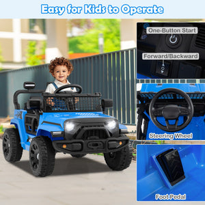 12V Kids Ride on Truck Car Battery Powered Electric Vehicle-Black