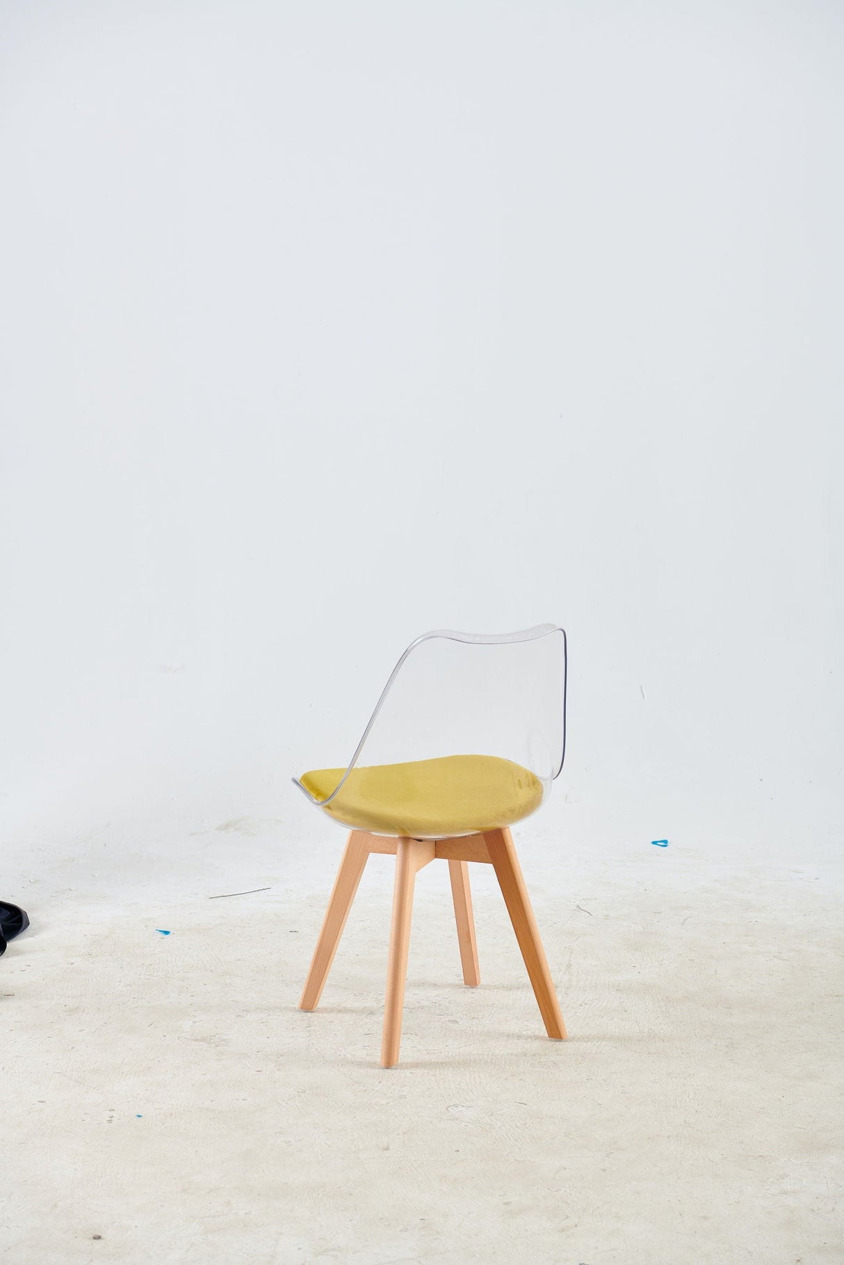 Dining Chair, Coffee Chair Wood Leg (Set of 4) - Transparent by Couch.com