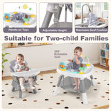 16-in-1 Baby High Chair with Activity Center and Booster Seat for Babies and Toddlers-Grey