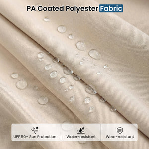 13FT Double-sided Patio Umbrella with Solar Lights for Garden Pool Backyard-Beige