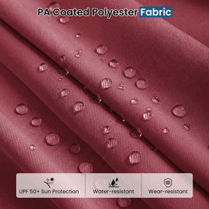 13FT Double-sided Patio Umbrella with Solar Lights for Garden Pool Backyard-Red