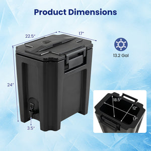 13.2 Gal Insulated Beverage Dispenser Commercial with Two-Stage Faucet-2 Pieces