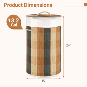 13.2 Gal Laundry Hamper with Removable and Machine-Washable Liner-Multicolor