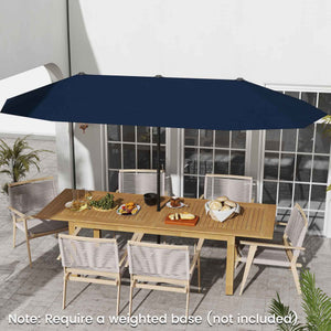 13 FT Large Patio Umbrella Outdoor Double-Sided Table Market Umbrella with Crank Handle-Navy