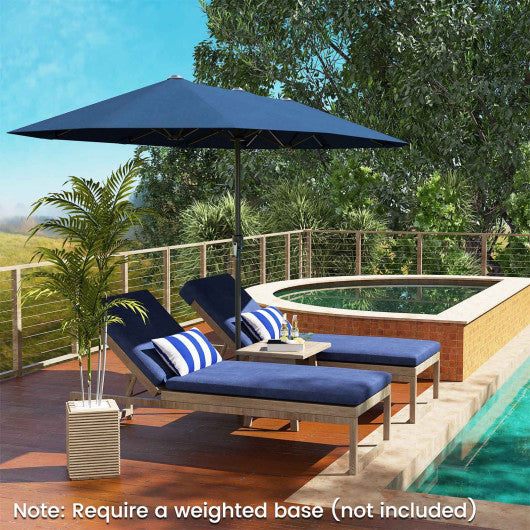 13 FT Large Patio Umbrella Outdoor Double-Sided Table Market Umbrella with Crank Handle-Navy