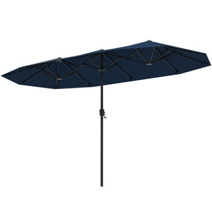 13 FT Large Patio Umbrella Outdoor Double-Sided Table Market Umbrella with Crank Handle-Navy