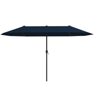 13 FT Large Patio Umbrella Outdoor Double-Sided Table Market Umbrella with Crank Handle-Navy