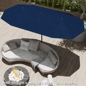 13 FT Large Patio Umbrella Outdoor Double-Sided Table Market Umbrella with Crank Handle-Navy