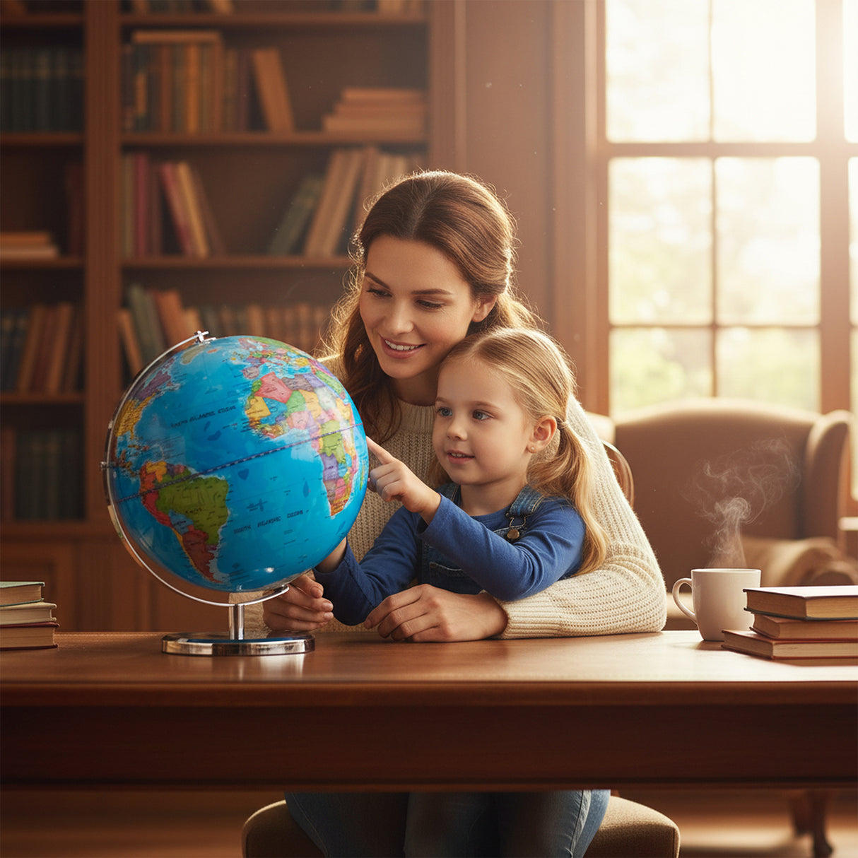13 Inch Illuminated World Globe 720 ° Rotating Map with LED Light
