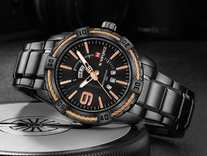 Men's  Luxury Stainless steal Waterproof Watch With Day And Date Display Unique Design Perfect Gift In Modern Metal Men  Wrist Watch Design