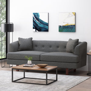 Comfy 3 Seat Sofa With Wooden Legs, For Living Room And Study - Charcoal by Couch.com