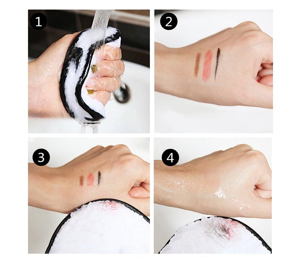 1/3PCS New Makeup Removal Sponge Flutter Wash Cotton Flapping Reusable Wet Sponge Face Puff Soft Natural Cleaner Premium Microfiber Cloth