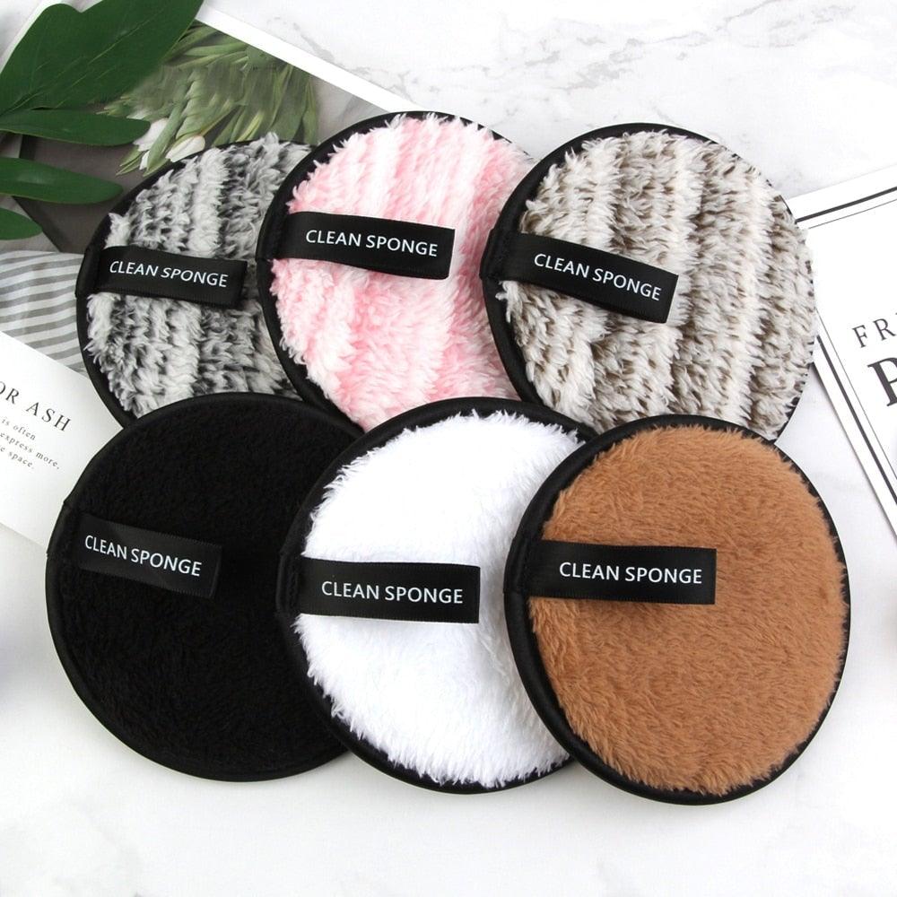 1/3PCS New Makeup Removal Sponge Flutter Wash Cotton Flapping Reusable Wet Sponge Face Puff Soft Natural Cleaner Premium Microfiber Cloth