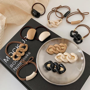 1/3Pcs/Set Women Scrunchie Hair Ties Ponytail Holder Headband Rubber Bands Fashion Elastic Hair Bands Hair Rope Gorgeous Hair Accessories For Women