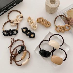 1/3Pcs/Set Women Scrunchie Hair Ties Ponytail Holder Headband Rubber Bands Fashion Elastic Hair Bands Hair Rope Gorgeous Hair Accessories For Women