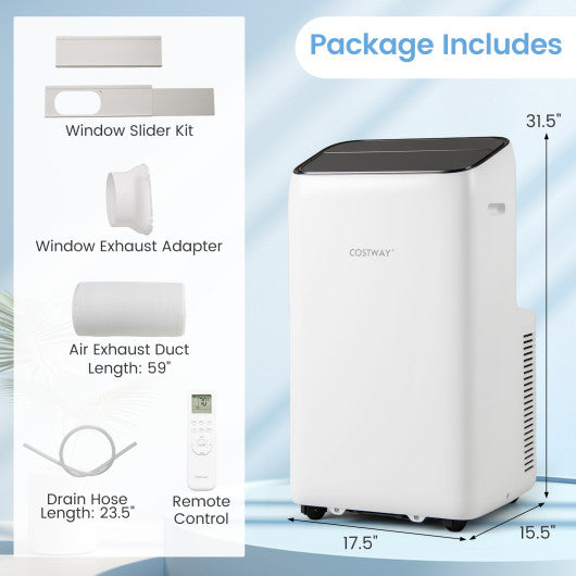 14000 BTU Inverter Portable Air Conditioner 3 in 1 Wifi Enabled AC Unit-White
