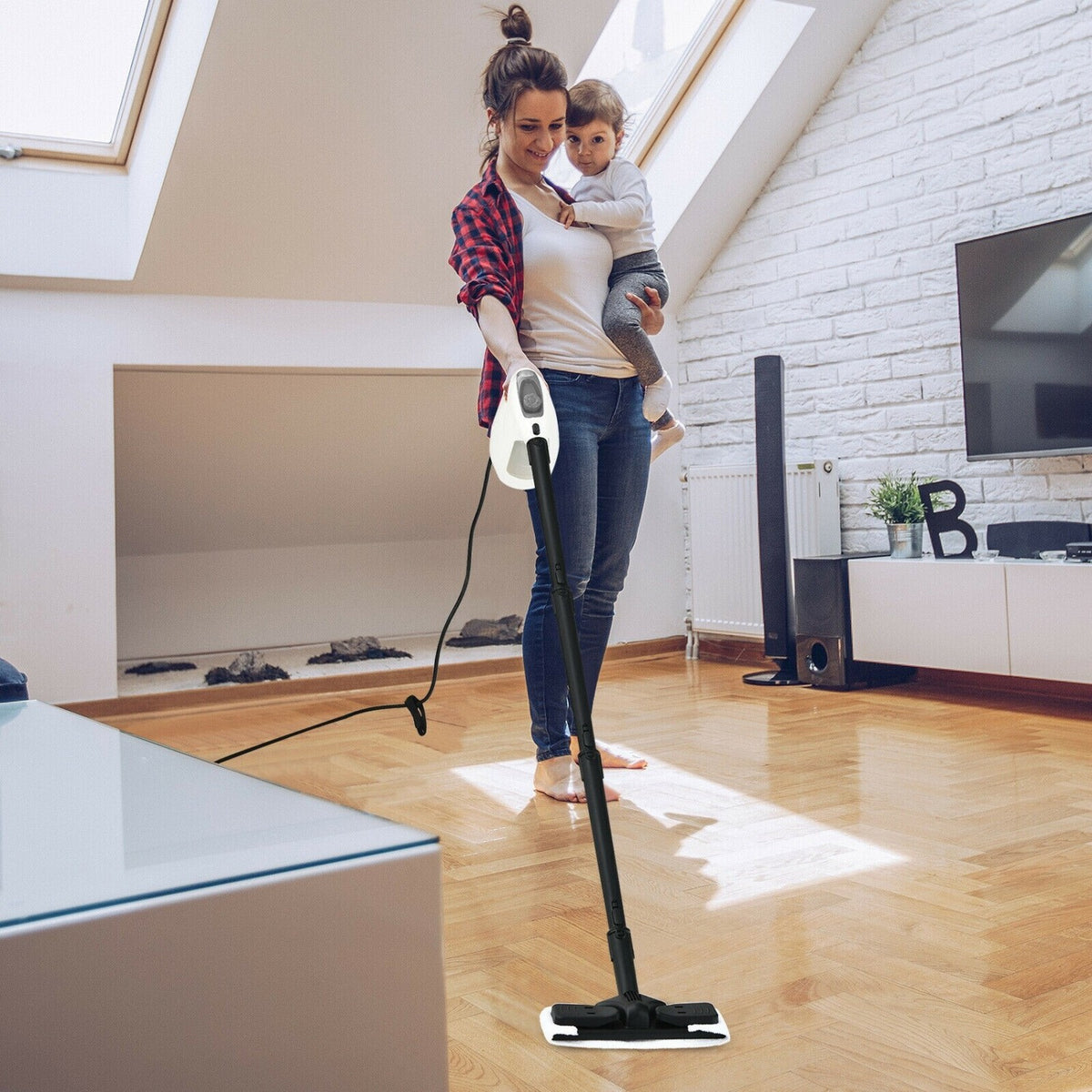 1400W Handheld Steam Cleaner with 14-Piece Accessory Kit and Child Lock-Gray