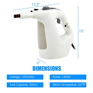 1400W Handheld Steam Cleaner with 14-Piece Accessory Kit and Child Lock-Gray