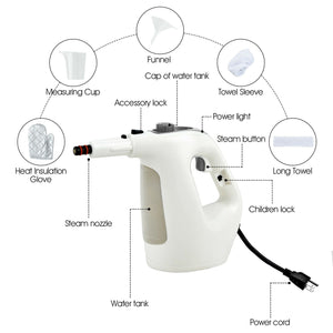 1400W Handheld Steam Cleaner with 14-Piece Accessory Kit and Child Lock-Gray