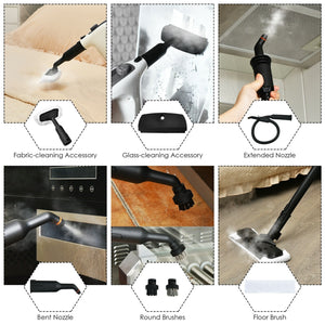 1400W Handheld Steam Cleaner with 14-Piece Accessory Kit and Child Lock-Gray