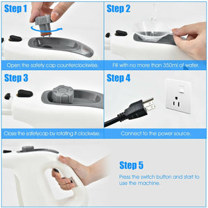1400W Handheld Steam Cleaner with 14-Piece Accessory Kit and Child Lock-Gray