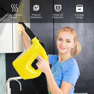 1400W Handheld Steam Cleaner with 14-Piece Accessory Kit and Child Lock-Yellow
