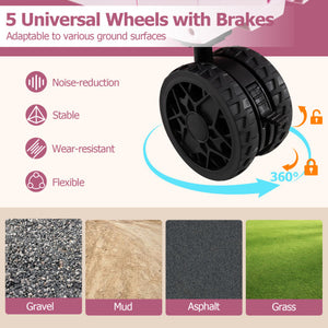 Large Foldable Utility Cart with 2-Tier Storage Crates and Telescoping Handle-Black