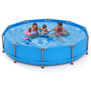 690/978/1158/1617 Gal Outdoor Family Swimming Pool with Metal Frame-12 ft