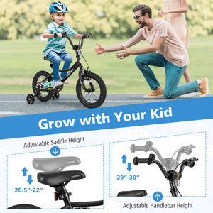 14 Inch Kids Bike Adjustable for 3-5 Years Old with Low-Step Frame