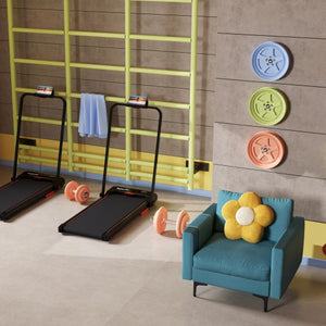 Home Fitness & Relaxation Set – 3 in 1 Folding Treadmill and Modern Accent Chair