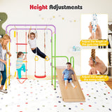 6-in-1 Indoor Jungle Gym with Slide for Boys and Girls 3+ Years Old-Blue