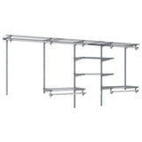 4-8 Feet Closet Organizers and Storage System with Hanging Rod for Laundry Bedroom-Grey