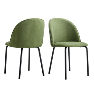 5 Pieces Dining Set, Table Metal Leg Mid-Century Dining Table For 4 - 6 People With MDF Table Top, Pedestal Dining Table, End Table Leisure Coffee Table - Army Green by Couch.com