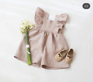 Children's Clothing Infant Cotton And Linen One-piece Shorts Strap
