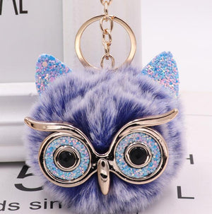 Lovely Owl Plush Doll Kids Favors Fur Ball Key Chain