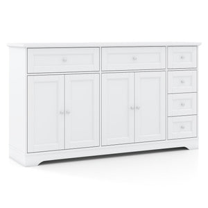 Buffet Sideboard 59" Modern Coffee Bar Station Console Table-White