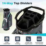 Golf Cart Bag Lightweight Portable Golf Club Organizer Bag-Gray