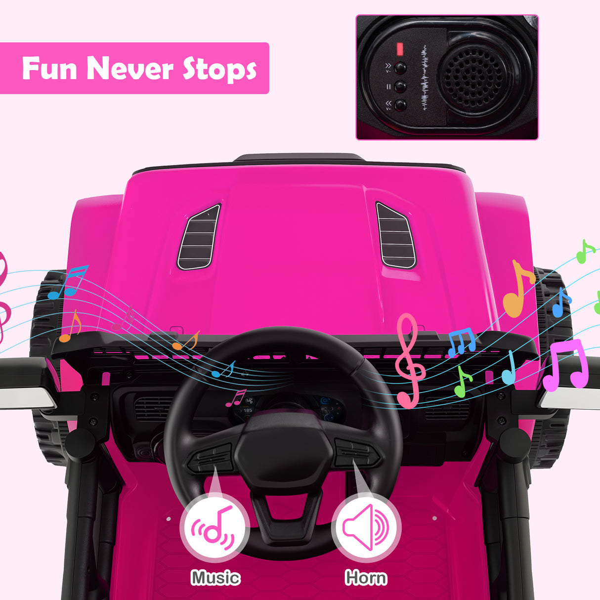 12V Kids Ride on Truck Car Battery Powered Electric Vehicle-Pink