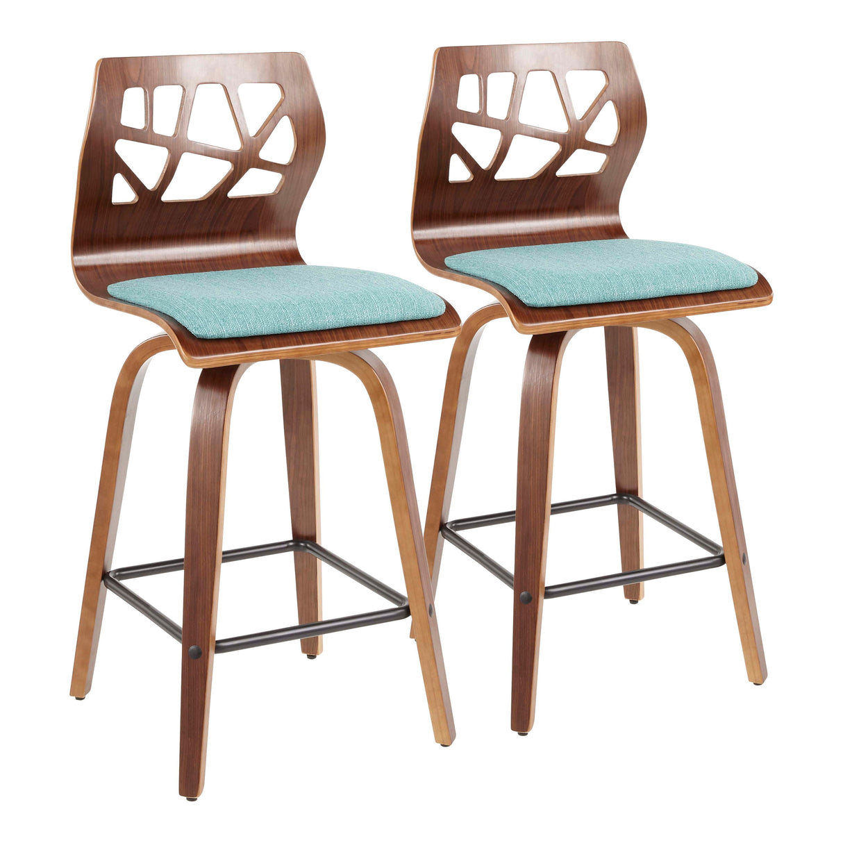 Folia - Mid Century Modern Counter Stool (Set of 2) by Couch.com