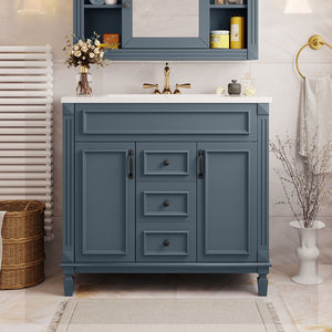 Bathroom Vanity With Top Sink, Modern Bathroom Storage Cabinet With 2 Soft Closing Doors And 2 Drawers by Couch.com