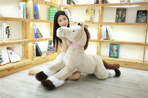 Simulation lying horse pillow plush toy