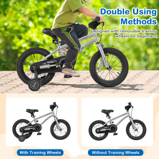 14-Inch Kids Bike Bicycle for Boys Girls 3-5 with High Carbon Steel Frame