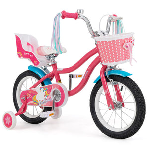 14 Inch Girls Bike for 3-5 Years Old Kids Bike with Doll Seat and Training Wheels-14 inches