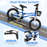 14 Inch Kids Bike with 2 Training Wheels for 3-5 Years Old-Blue